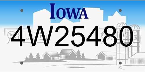 4W25480 Iowa License Plate