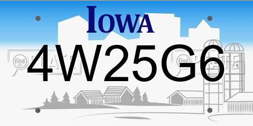 4W25G6 Iowa License Plate