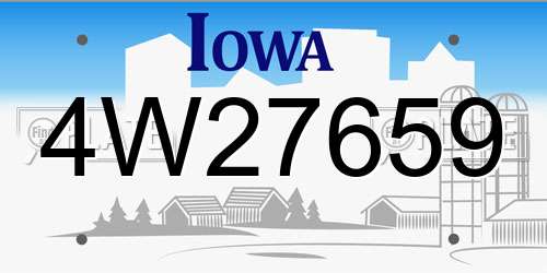 4W27659 Iowa License Plate