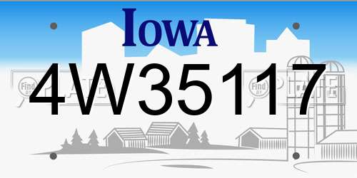 4W35117 Iowa License Plate