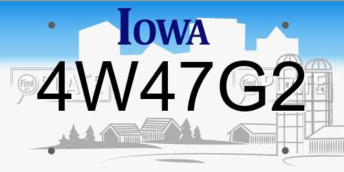 4W47G2 Iowa License Plate