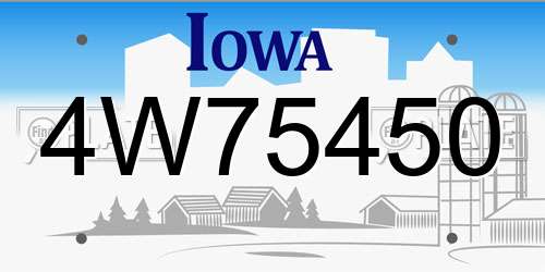 4W75450 Iowa License Plate