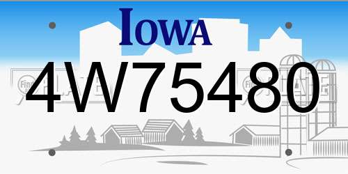 4W75480 Iowa License Plate