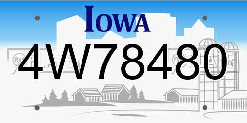 4W78480 Iowa License Plate