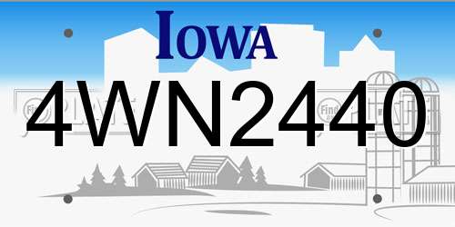 4WN2440 Iowa License Plate