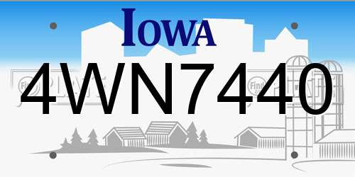 4WN7440 Iowa License Plate