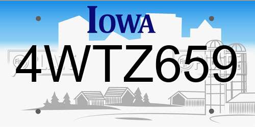 4WTZ659 Iowa License Plate