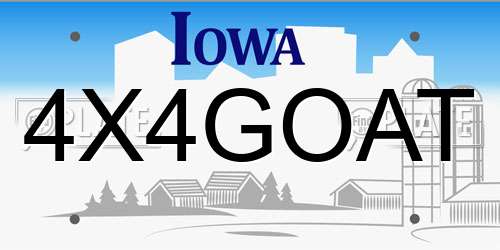 4X4GOAT Iowa License Plate
