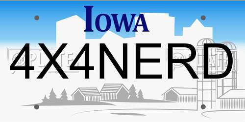 4X4NERD Iowa License Plate