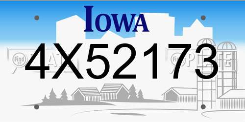 4X52173 Iowa License Plate