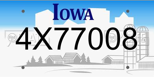 4X77008 Iowa License Plate