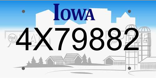 4X79882 Iowa License Plate