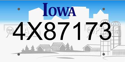 4X87173 Iowa License Plate