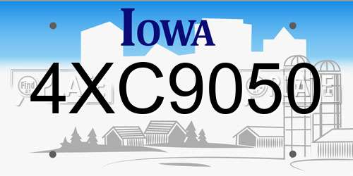 4XC9050 Iowa License Plate