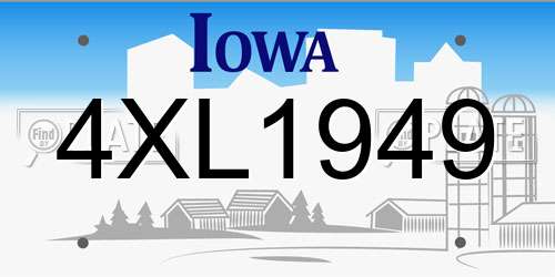 4XL1949 Iowa License Plate