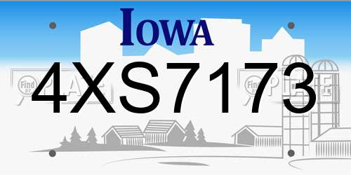 4XS7173 Iowa License Plate