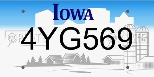 4YG569 Iowa License Plate