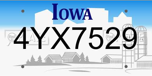 4YX7529 Iowa License Plate
