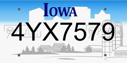 4YX7579 Iowa License Plate