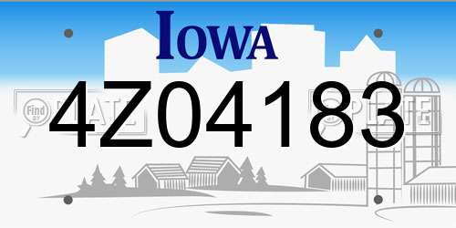 4Z04183 Iowa License Plate