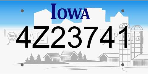 4Z23741 Iowa License Plate