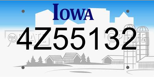 4Z55132 Iowa License Plate