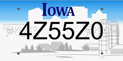 4Z55Z0 Iowa License Plate