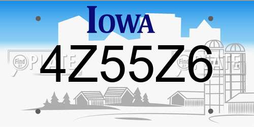 4Z55Z6 Iowa License Plate