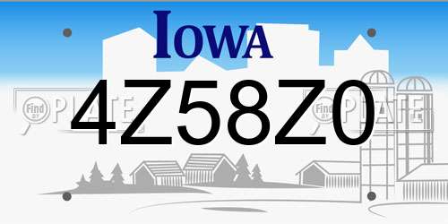 4Z58Z0 Iowa License Plate