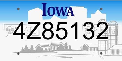 4Z85132 Iowa License Plate