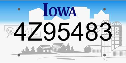 4Z95483 Iowa License Plate