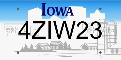 4ZIW23 Iowa License Plate