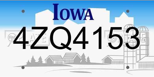 4ZQ4153 Iowa License Plate