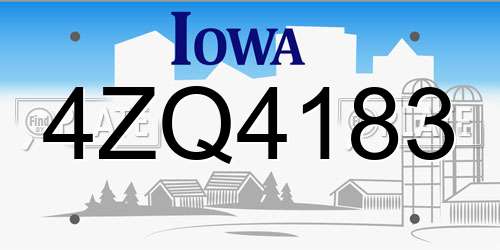 4ZQ4183 Iowa License Plate