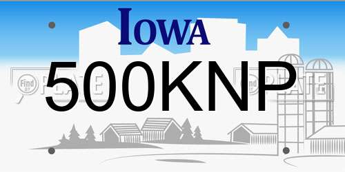 500KNP Iowa License Plate