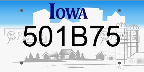 501B75 Iowa License Plate