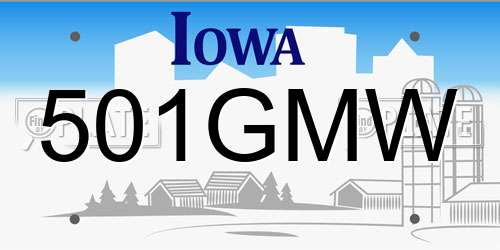 501GMW Iowa License Plate