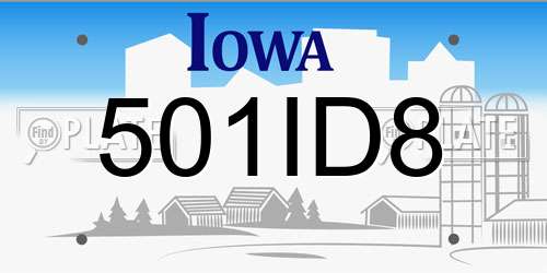 501ID8 Iowa License Plate
