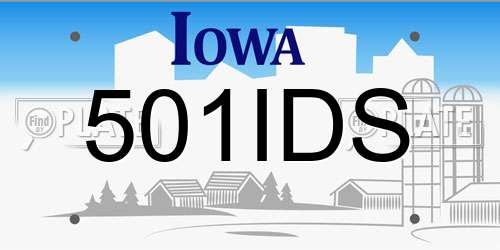 501IDS Iowa License Plate