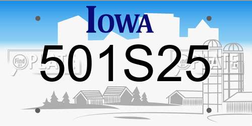 501S25 Iowa License Plate