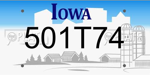 501T74 Iowa License Plate