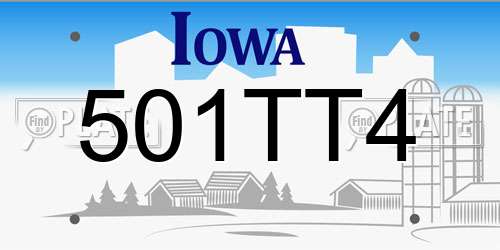 501TT4 Iowa License Plate
