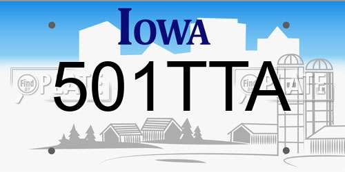 501TTA Iowa License Plate