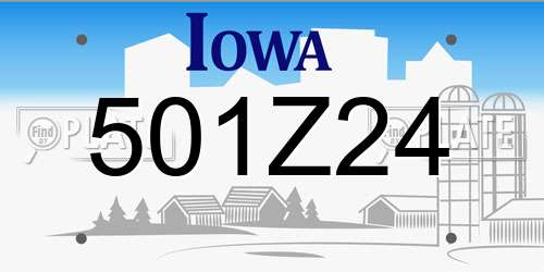 501Z24 Iowa License Plate