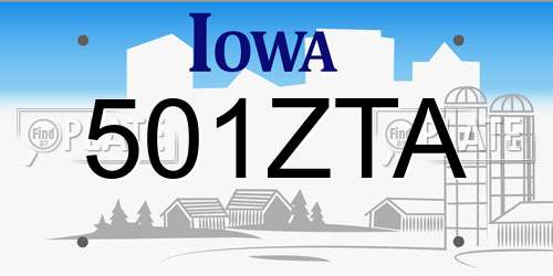 501ZTA Iowa License Plate