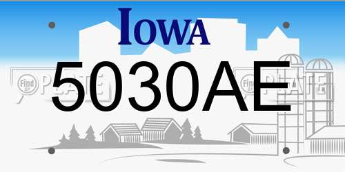 5030AE Iowa License Plate