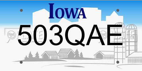 503QAE Iowa License Plate