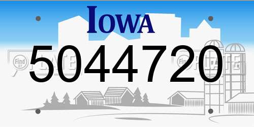 5044720 Iowa License Plate
