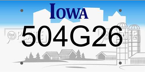 504G26 Iowa License Plate