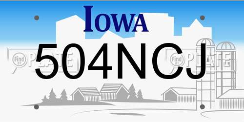 504NCJ Iowa License Plate